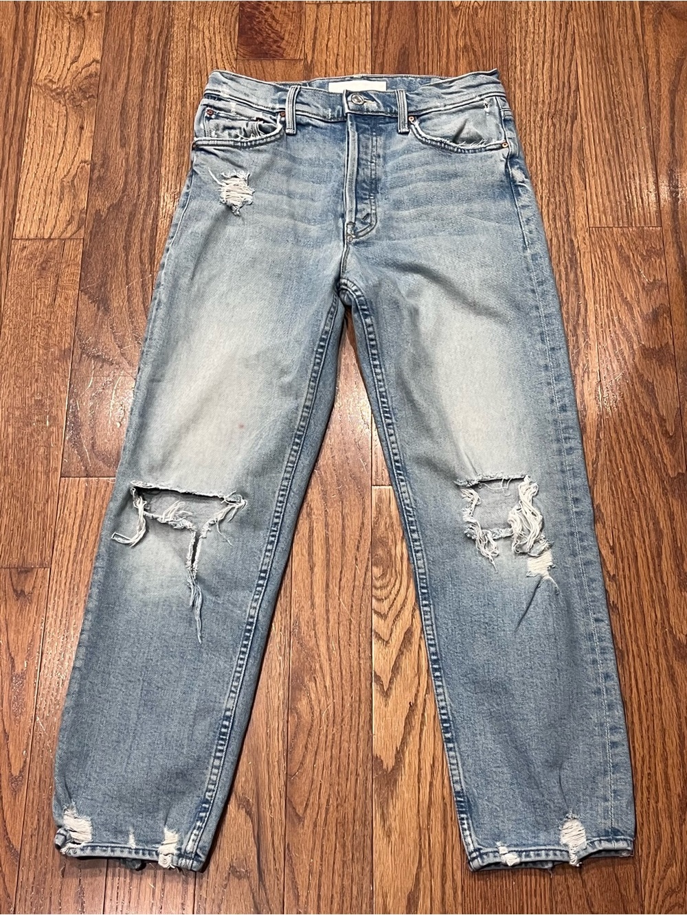 Mother Jeans The Tomcat Light-wash Distressed  Sz 27